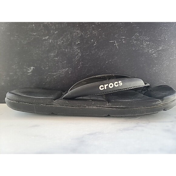 Crocs Black Flip Flops Women's Size 10 - Picture 5 of 10